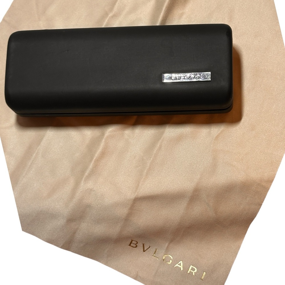 Bvlgari Black Eyeglasses Case & Cleaning Cloth